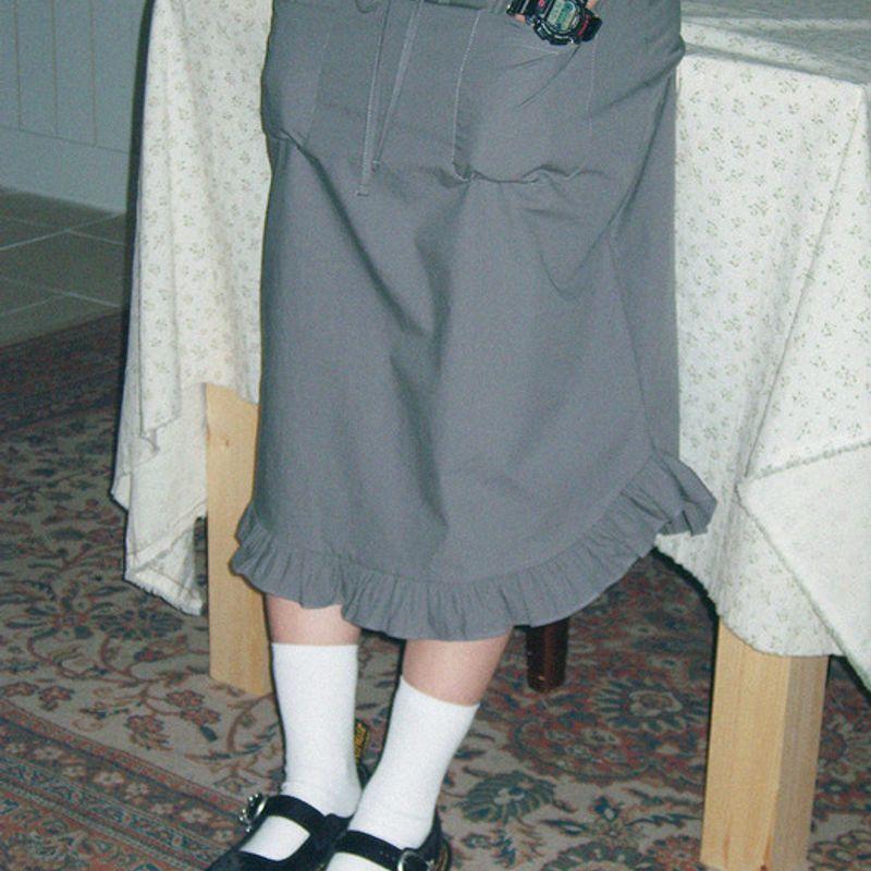 WONDER VISITOR Flanders Apron Skirt [Grey]