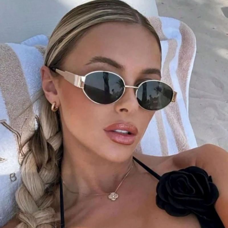 Modische ovale Sonnenbrille Damen Retro Trend Outdoor Metall Sonnenbrille Hohe Qualität Klassisch Herren Luxusmarke Brillen UV400 Schutzbrille