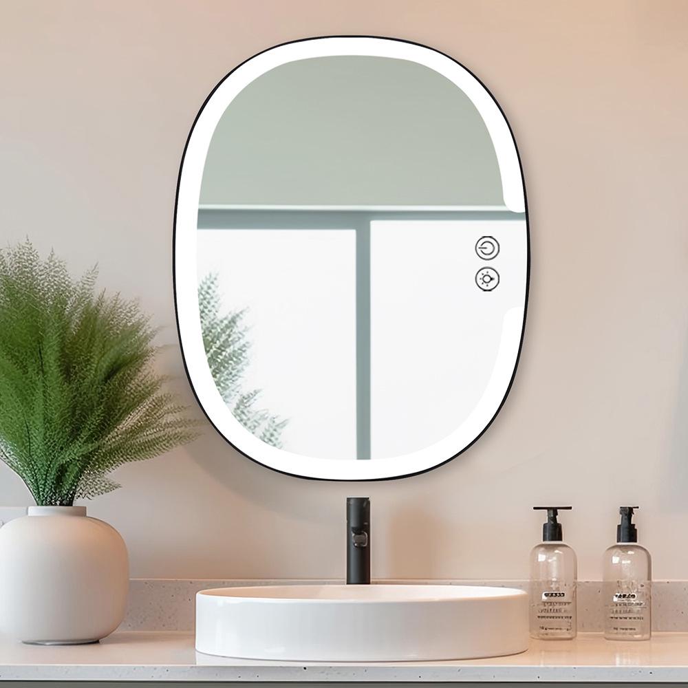 Shower-Proof LED Makeup & Shaving Mirror with Anti-Fog, Storage Shelf & Hooks