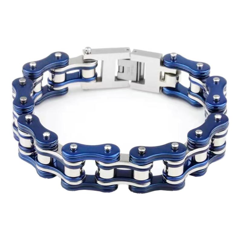 Punk Pulseiras e Braceletes Laranja de Bicicleta para Homem Preto Corrente de Motocicleta Pulseira Homem Mulher Aço Inoxidável Joias de Pulso Biker