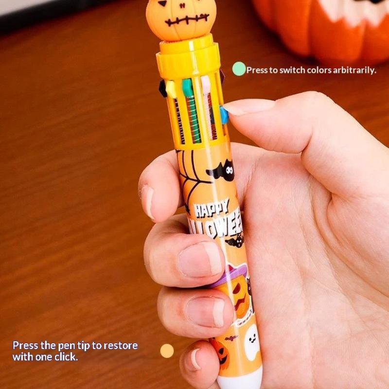1/3Pcs Ghost Pumpkin Halloween Theme Ten Color Pens,Halloween Carnival Party Favors,Gift Bag Fillers Souvenir Prizes Gift