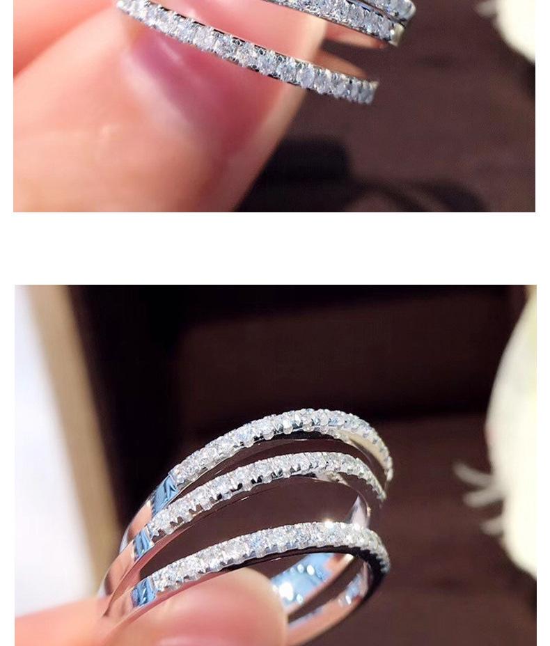 18K Rose Gold s925 Sterling Silver Cubic Zirconia Index Finger Ring for Women – Simulated Diamond Tail Ring