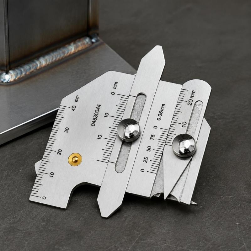 Welding Inspection Gauge Instrument, Steel Measuring Tool with Adjustable Slides for Width, Spacing, and Joint Preparation