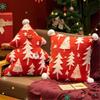 Christmas Red Green Pillow Cushion Plush Jacquard Christmas Tree Pillow Festive Decoration Throw Cushions Christmas Gifts