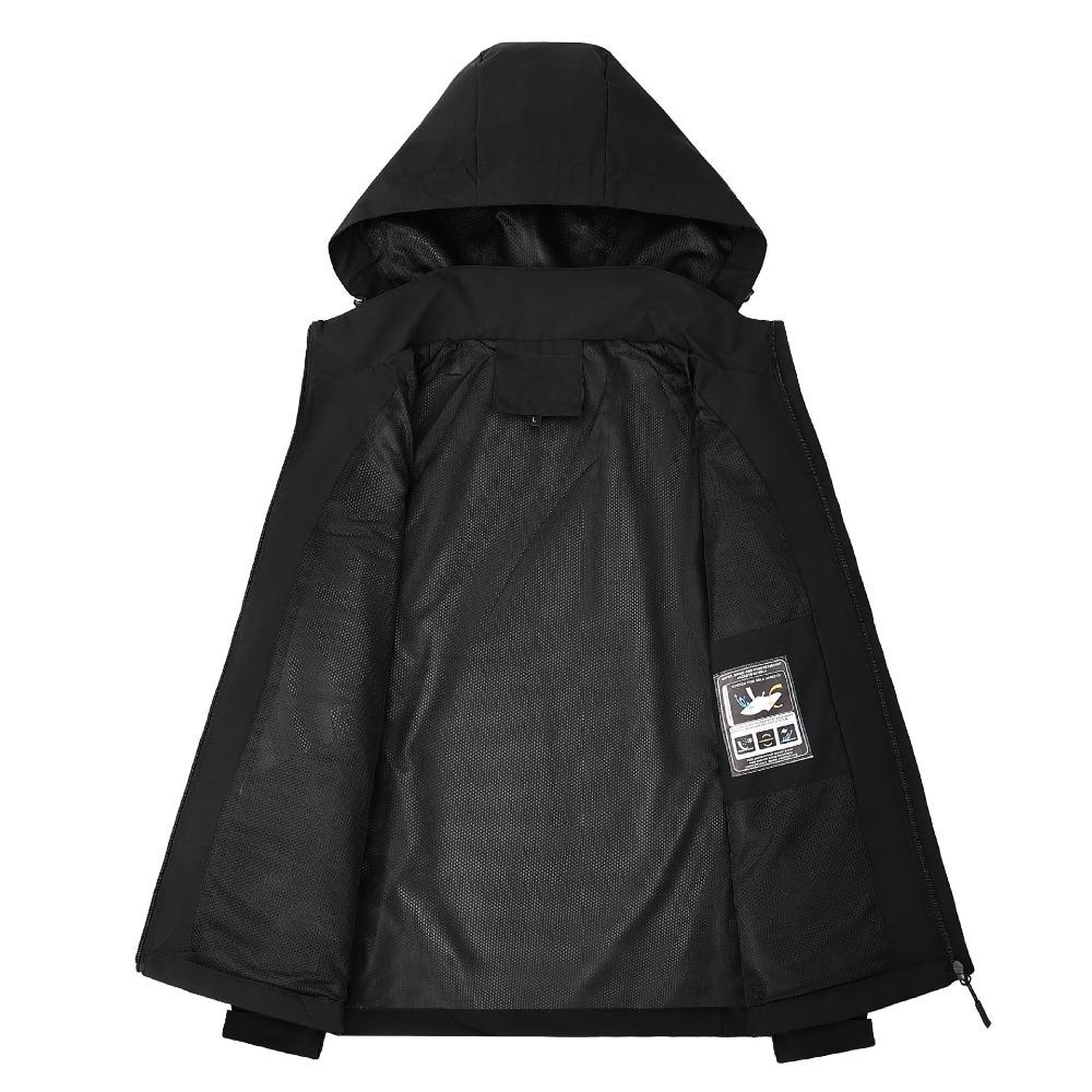 Men's Waterproof Windproof Jacket with Hood Lightweight Outdoor Raincoat for Hiking Climbing