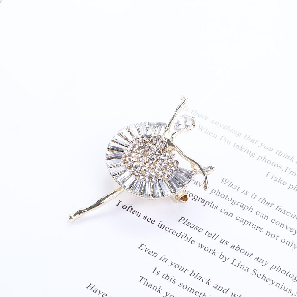 Rhinestone Brooch Crystal Girl Gift Korean style Ballerina Pin Women's Brooch Ballet Girl Brooch