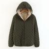 Damen Lässige Locker Geschnittene Kapuzen Baumwolljacke Warm Einfarbig Gesteppt Langärmlig Reißverschlusstaschen Mantel Oberbekleidung für Herbst Winter Damen Weiblich