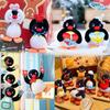 Youmai Genuine Pingu Blessing Plush Doll Keychain - Happy Fish-Eating, Tilting Head, Couple Bag Charm