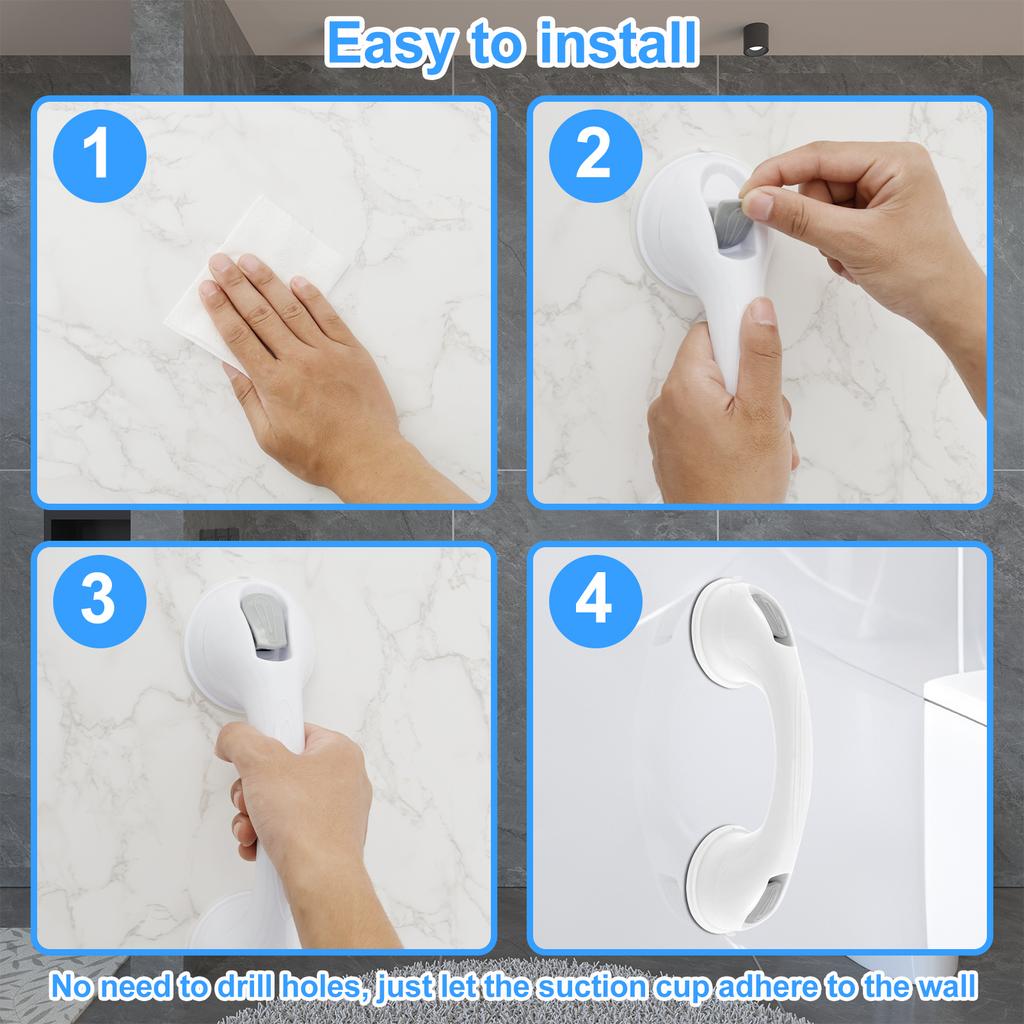 1/2Pcs Shower Grab Bars Non-slip Support Handle Bathroom Safety Grab Rod Handles for Elderly Kid Punch Free Suction Cup Handrail