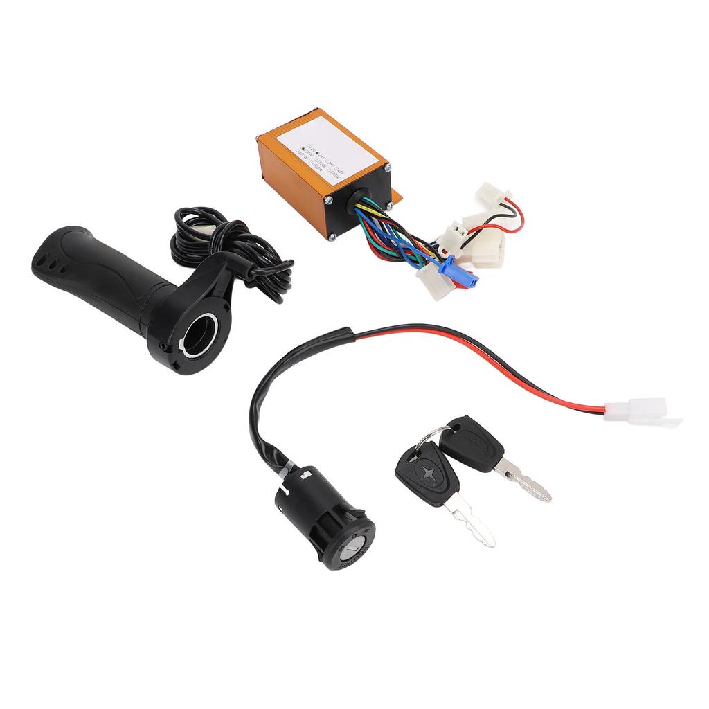 24V 250W Brushed Controller Ignition Switch Lock Throttle Grip Set for Electric Bike Tricycle Motorcycle