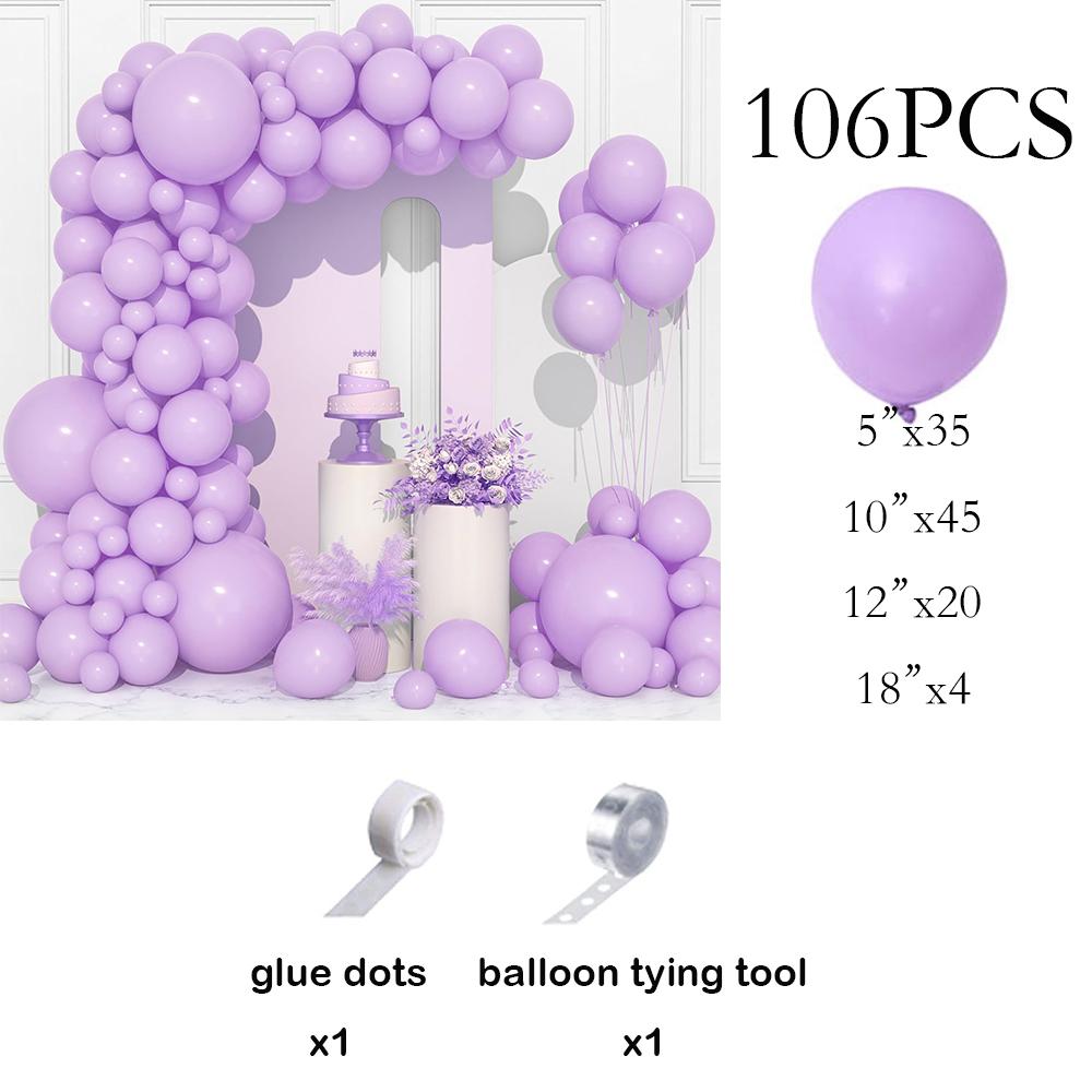 

106pcs Pastel Purple Balloons Kit Arch Purple Balloon Garland Baby Shower Gender Reveal Birthday Party Wedding Anniverdary Decor AS Picture