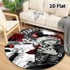Tokyo Ghoul Runder Teppich Teppich für Wohnzimmer Schlafzimmer Sofa Spielzimmer Dekor Rutschfeste Bodenmatte
