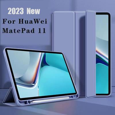 Leren hoes voor Huawei Matepad 11 2023 2021 Anto Weke Sleep Stand Cover Matepad SE 10.4 met potloodhouder Siliconen schokbestendige hoesjes