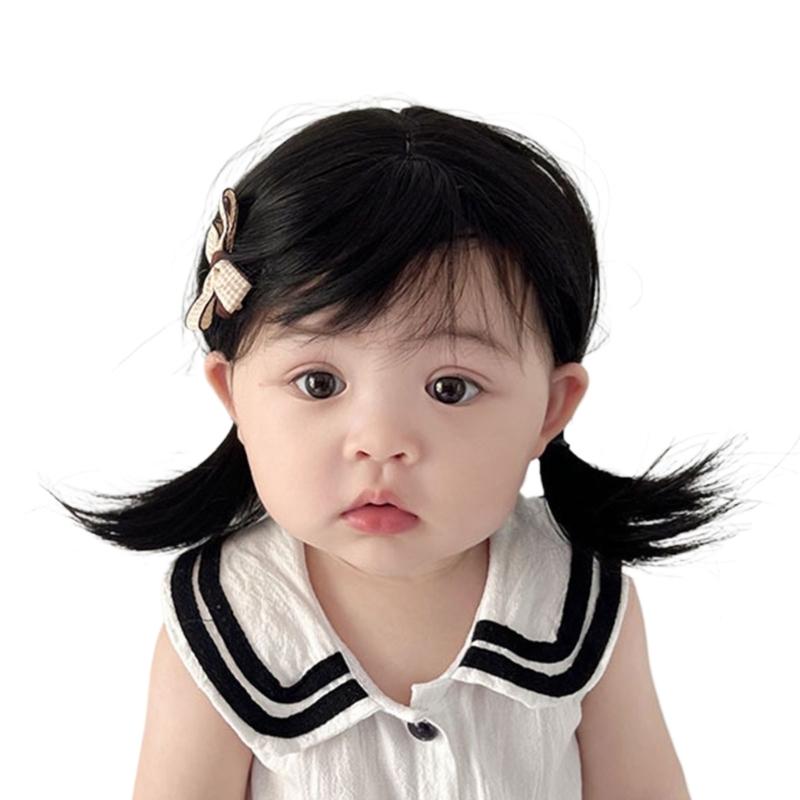 Модная короткая шапочка для девочек, имитация волос, мягкая и удобная короткая шапочка для девочек для детской фотосессии