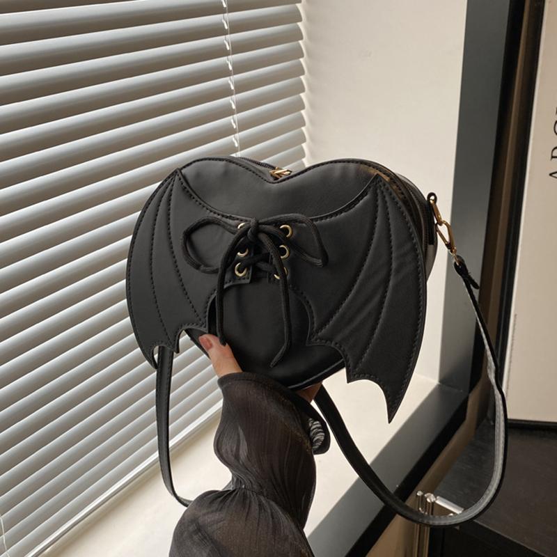 

Yogodlns Новая модная и персонализированная сумка через плечо Wing, универсальный модный дизайн, женская сумка через плечо, сумка-коробка и кошелек 20.5x7.5x17cm чёрный