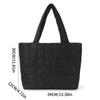 Solid Color Quilted Shoulder Bag Checkered Quilted Handbag Trendy Fashion Tote Bag  Female Use