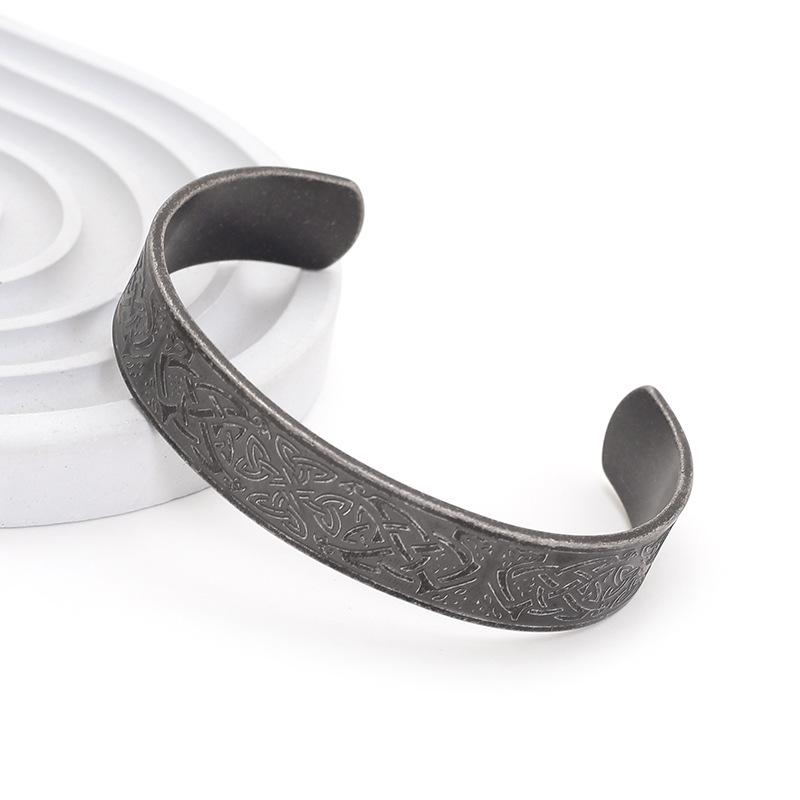 

Vintage Viking Celtic Knot Cross Titanium Steel Bracelet for Men Durable Stylish Norse Jewelry