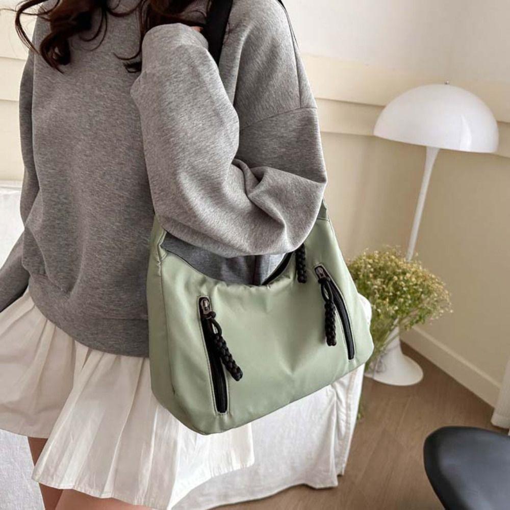 

Mini Dumplings Shoulder Bag Korean Style Fashion Handbag Solid Color Crossbody Bag Decoration зелений