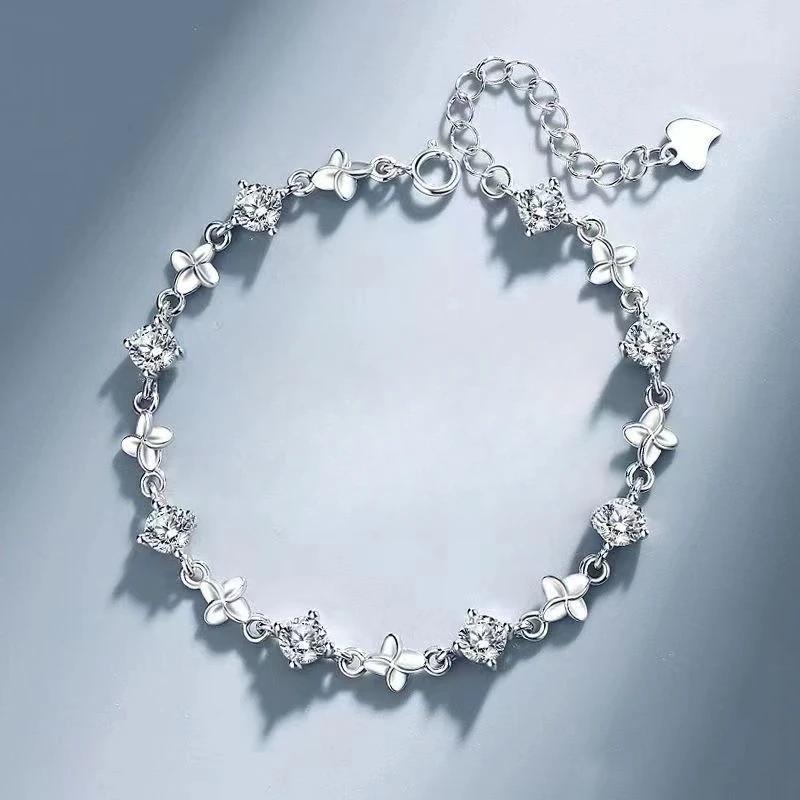 Brățări de Modă din Argint Sterling 925 cu Perle pentru Femei, Coreene de Lux cu Lanț Dublu din Argint cu Perle, Bijuterii de Petrecere, Cadou