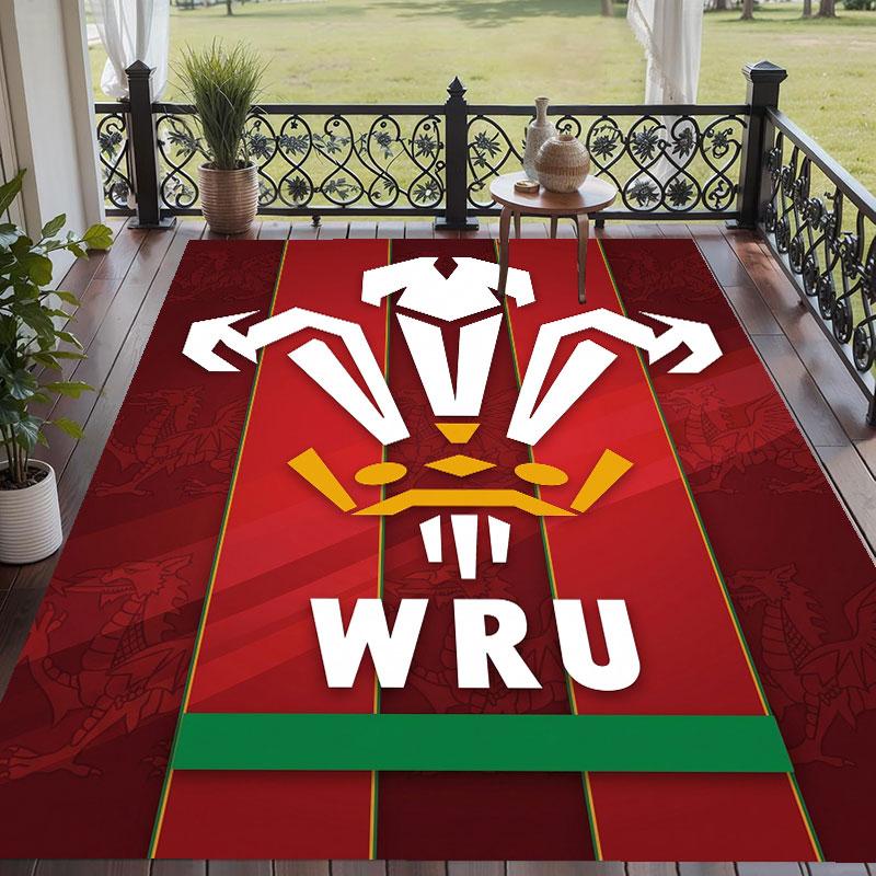 Soft Floor Carpet Wales Rugby Pattern Area Rug Decorative Mat For Home Room Decoration