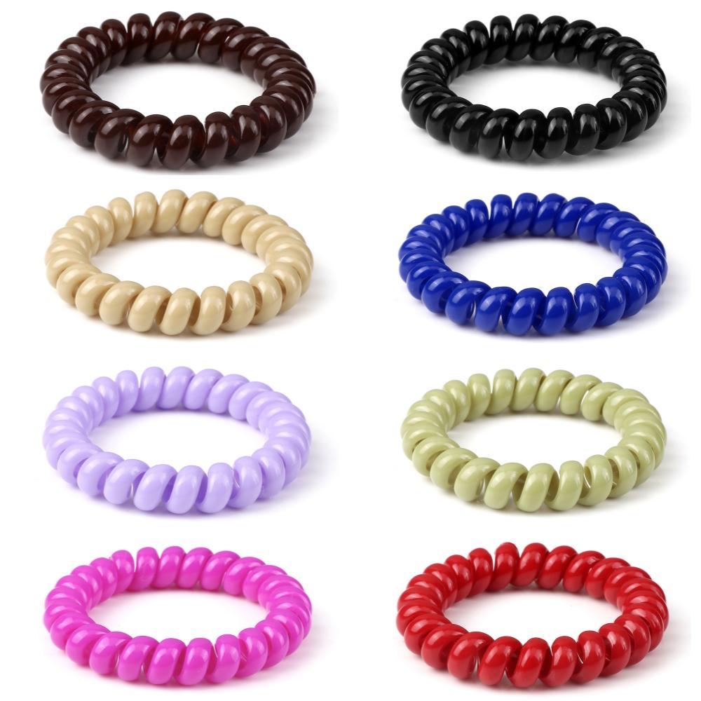 8PCS/Set Fashion Girls Telephone Wire Elastic Hair Bands Hair Ties for Women Ponytail Holder Hair Rope Accessories Gum
