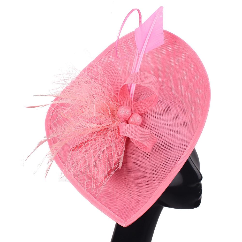Popular European And American Hemp Yarn Headgear Bridal Hair Accessories Banquet Photo Gift Hat Feather Headgear