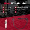 Set of 4 PCS Ignition Spark Plug Wires 32702-P0A-A00 8028 RC-HE73 671-4179 & 4 Iridium Spark Plugs Set Compatible with 1998-2001 Honda Accord DX