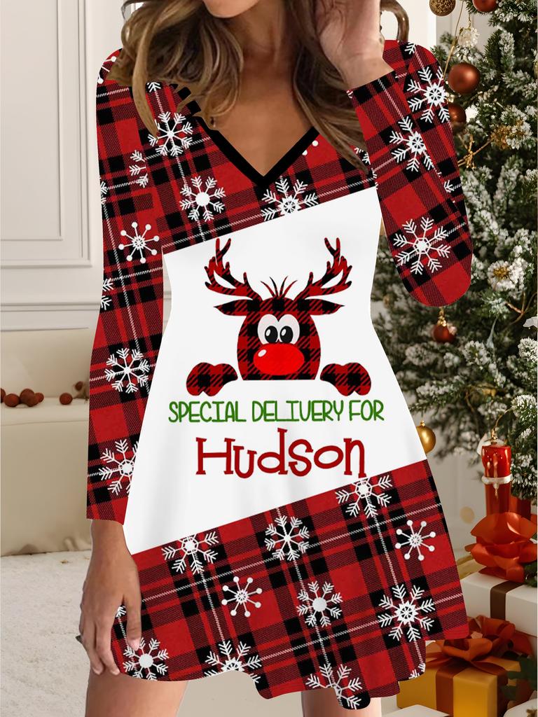 3D-printet kjole Eksklusivt trendy plagg for kvinner høst og vinter Juleutgave