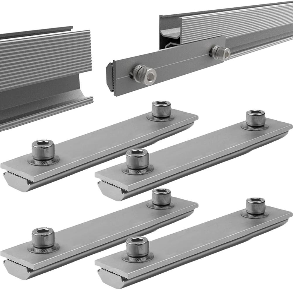 PV-Halterung Führungsschienenanschluss Universal Solarmodul Schienen Profilanschlüsse Aluminiumlegierung Montageanschluss 14cm