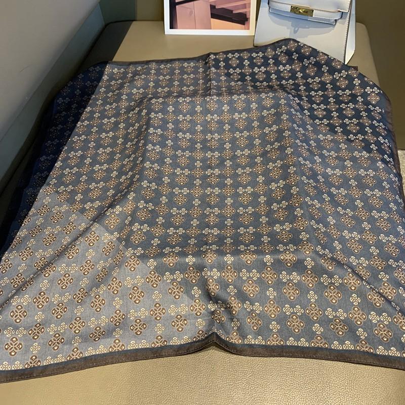 Vintage Floral Square Scarf Women - Lightweight Cotton Blend 70x70cm Elegant Office Casual Accessory