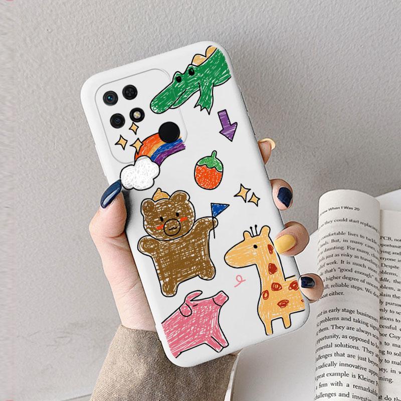 Case For Redmi 10 10C 10A Cute Heart Flower Back Cover Soft Silicone Matte Protective Funda For Xiaomi Redmi 10C Redmi10 Bag