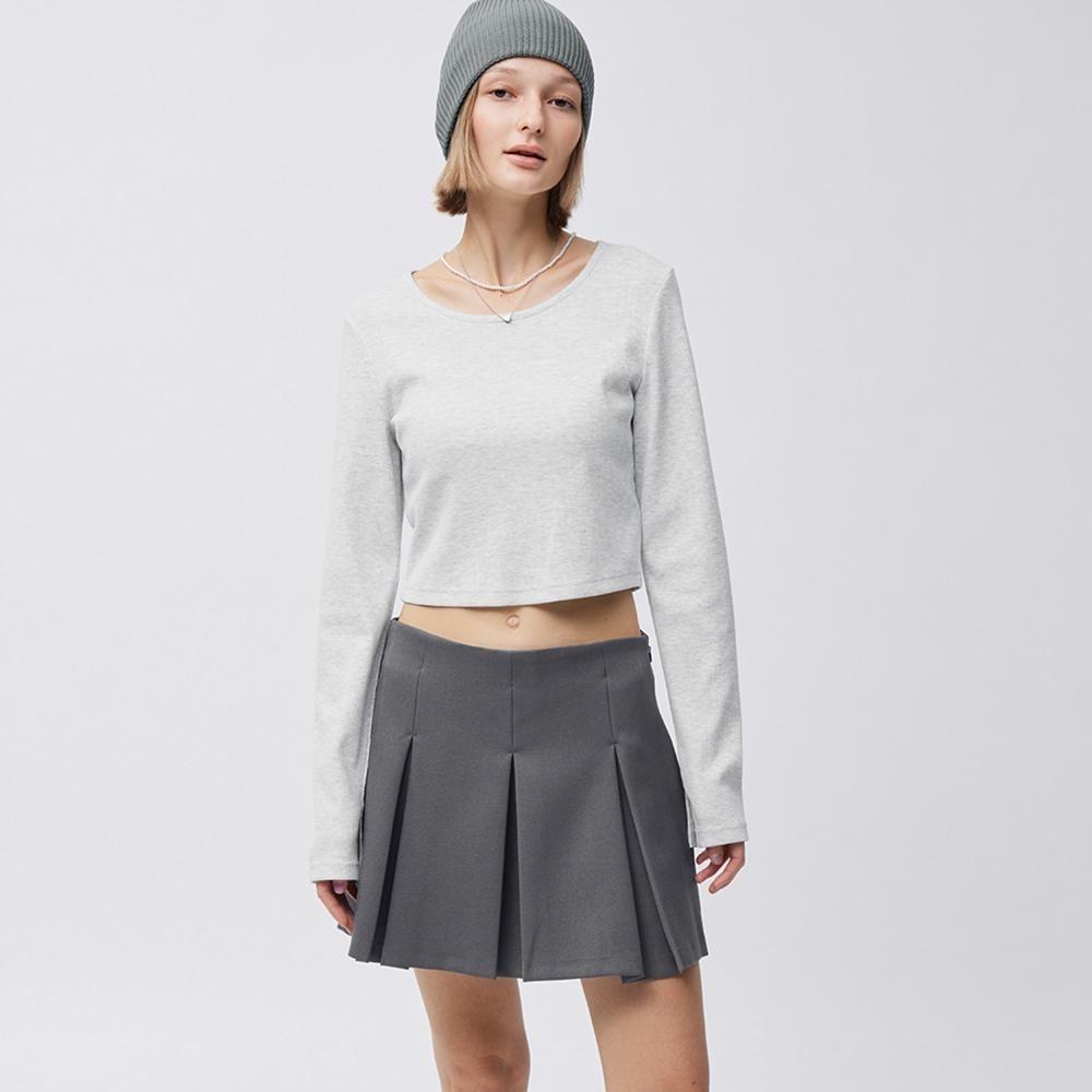 

Мини-юбка GU by Uniqlo со складками и заниженной талией