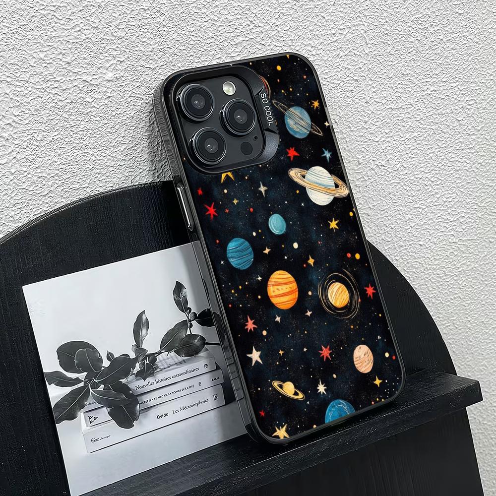 Cartoon Universe Planet Pattern Phone Case Suitable for iPhone 17 16 15 14 13 12 11 Pro/Max/Plus Anti Drop and Anti Shock