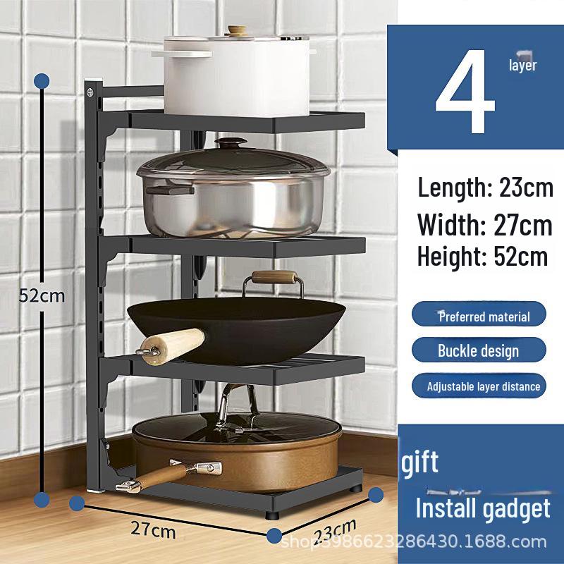 

Регулируемая многоярусная кухонная стойка для хранения кастрюль и сковородок