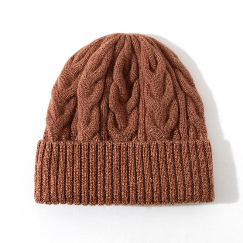 Cappello invernale da donna Autunno Unisex Fatto a mano Donna Cappello caldo 100% Lana Lavorazione a trecce Berretto Cappelli da ragazza Donna Berretto Donna Cappelli Spessi Chunky Elastici
