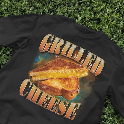 Grilled Cheese Funny Printed TShirt Food Lover Womens Unisexs Unisex Shortsleeved Retro Street Y2K Casual Fashion Tops Clothing