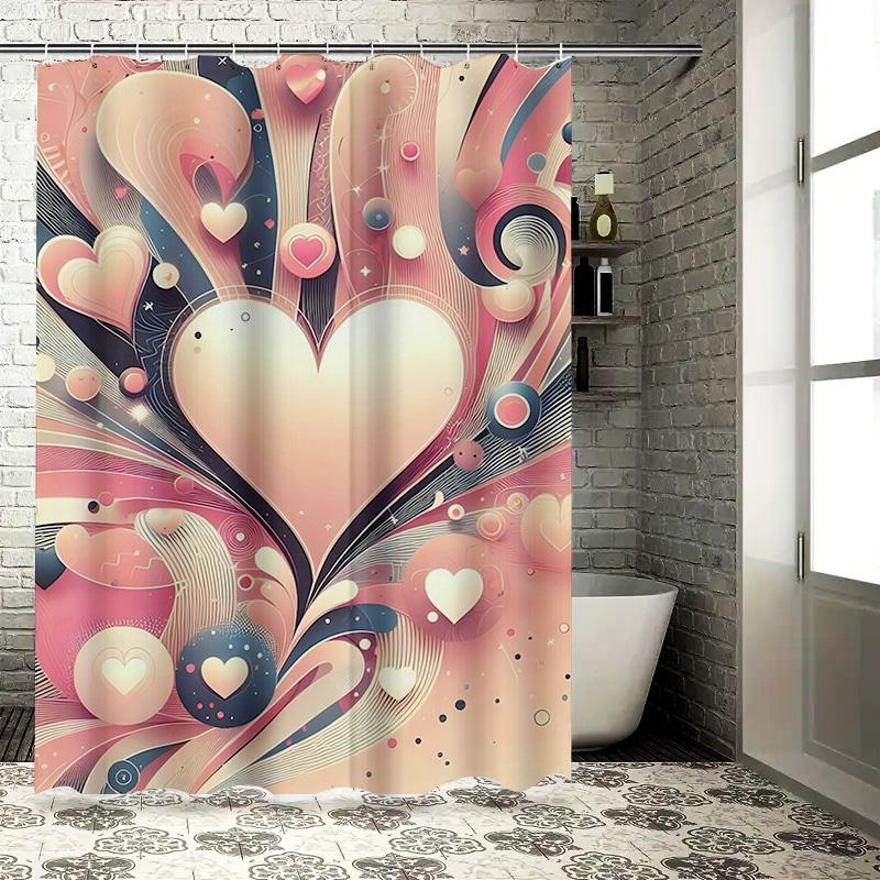 Whimsical Heart Art Shower Curtain For Bathroom Decoration