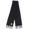 Great LOEWE Scarf Anagram logo patch fringe long black mohair Women Used