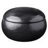 &NE Banko Ware Ohitsu (Rice Container) Large, Black, Hare To Ke, Holds 3 Servings of Rice (1.5 Cups), Made In Japan, Ceramic, Microwave and Oven Safe,