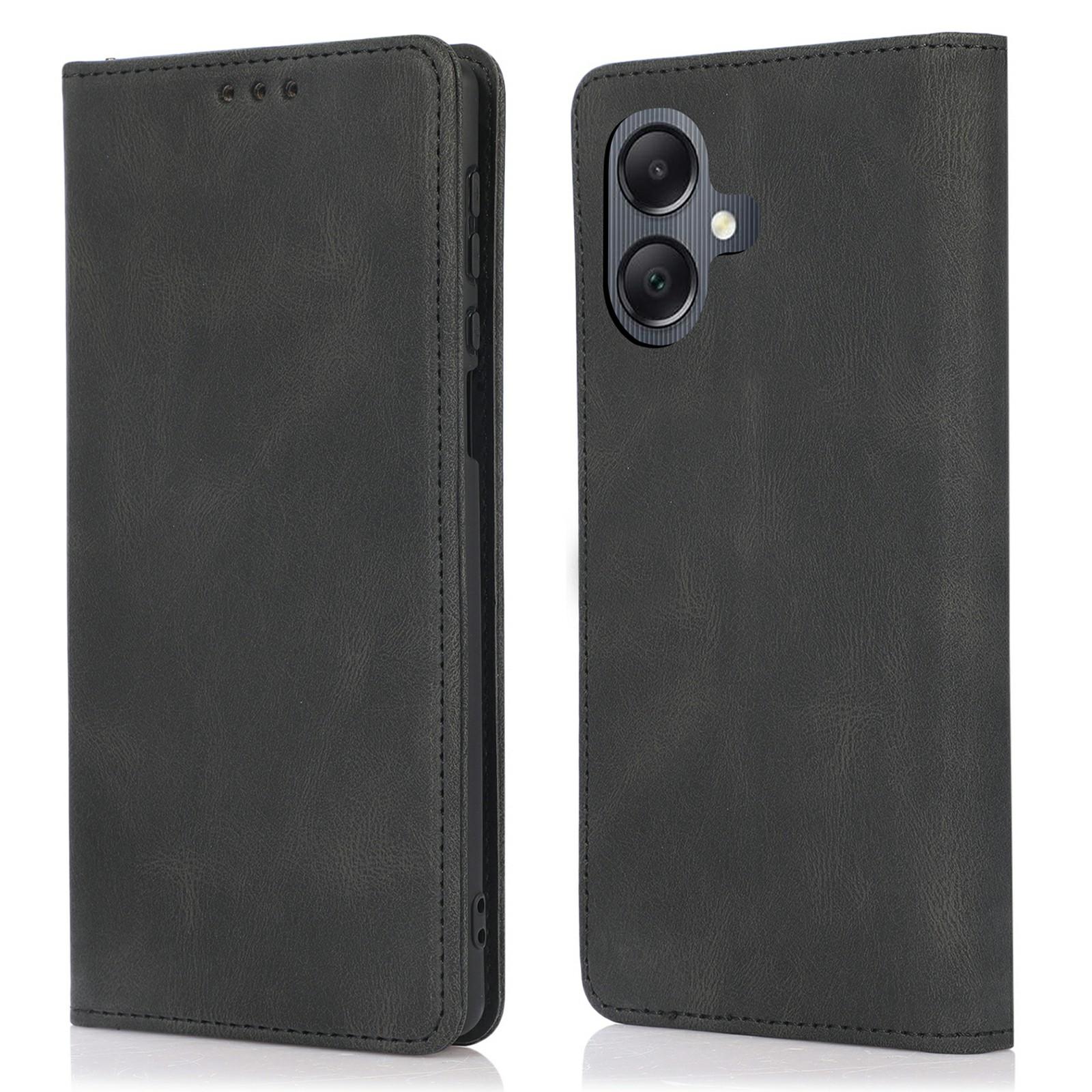 

For Samsung Galaxy A06 4G/5G/A07 4G Case Wallet Magnetic Closing Leather Flip Phone Cover Black