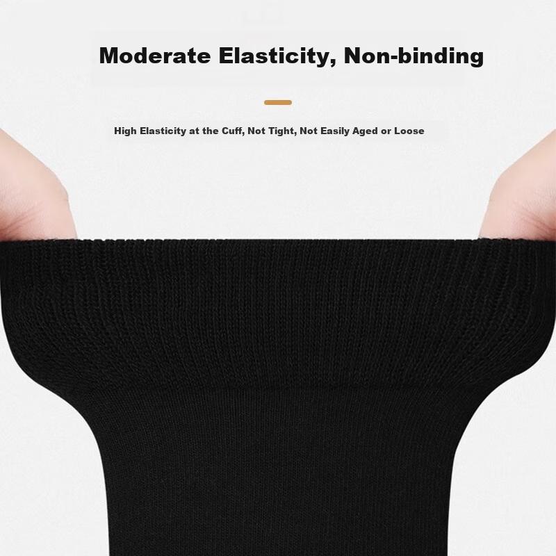 LangSha Modal Silk Socks for Men, Mid-Calf Length, Summer Thin Style, Large Size, Antibacterial, Black Business Socks, 4 Pairs for Spring And Autum