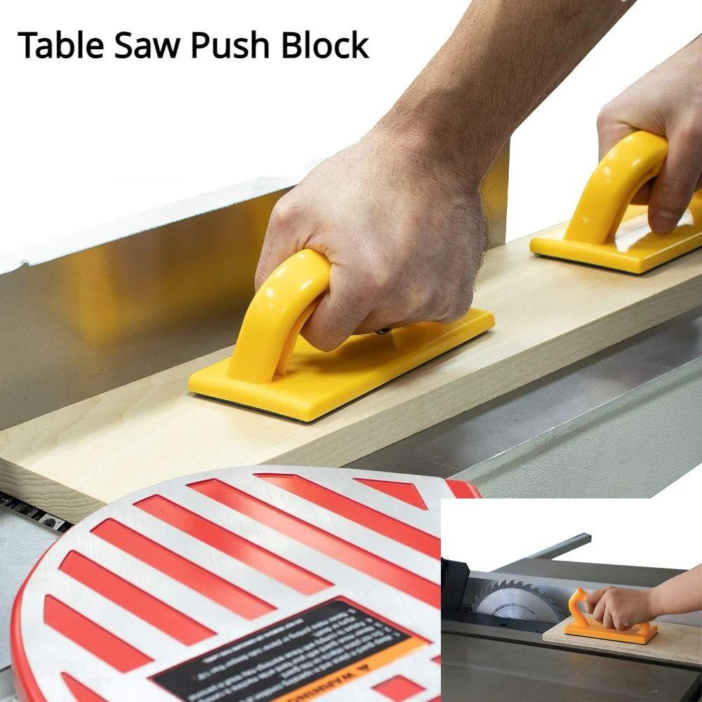 Yellow Block Pusher Tool Woodworking Wood Working Pusher Durable Wood Saw Push Stick  for Carpentry