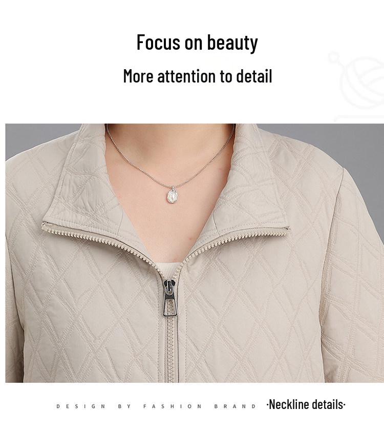 Mother's Day Spring Lapel Jacket - Quilted Fashion Outerwear for Young and Middle-aged Women