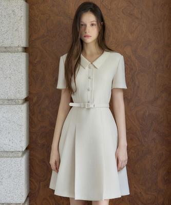 Julie And Kara 26Hs Love By You March Summer Tweed Dress Beige Wedding Guest Look Ceremony Look