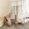 Slippers Female Casual Summer Sandal Slippers Flip-flops Flat Bottom Rhinestone Clip Toe Slippers Female Shoes Elegant Women's Shoes