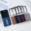 Premium Leather Magnetic Charging Phone Case for Samsung Galaxy Z Flip 7 FE 6 5 4 3 Invisible Holder Shockproof Protective Cover