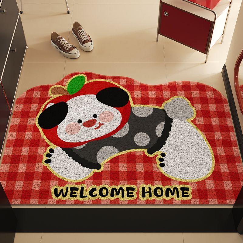 Cartoon Puppy Entry Silk Circle Floor Mat Entry Door Can Be Cut Carpet Entry Door Foot Pad Door Entrance Entrance Entrance Non-Slip Door Mat 40*60cm