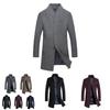 Luxurious Mens Winter Formal Trench Coat Double Breasted Long Wool Jacket Outwear