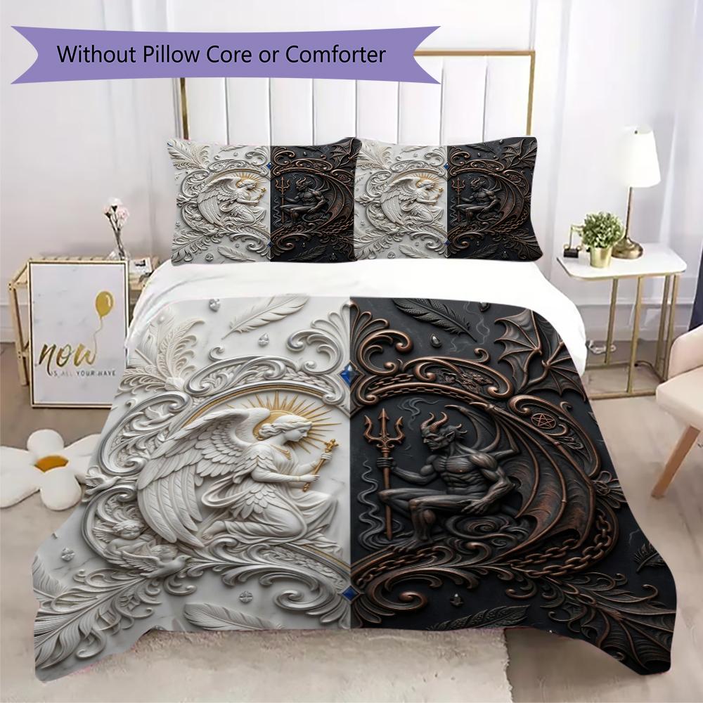 Gorgeous B&W Pattern Bedding uilt Set uilt Cover Pillowcase Home Decoration Birthday Gift (1 * duvet cover + 2 * pillowcase without core)39