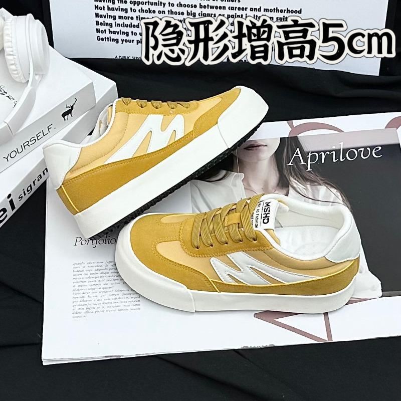 

6 inner height increase cm small women s shoes spring and autumn high-end casual versatile retro board shoes 39